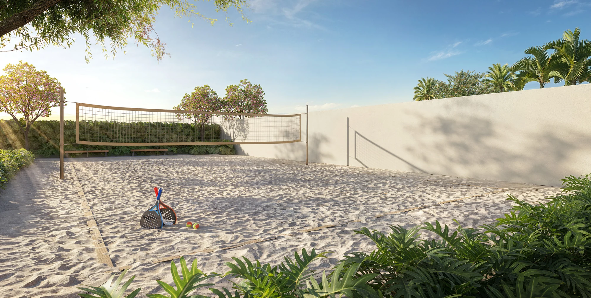 Quadra de beach tennis — sem medidas oficiais — Jardim da Hípica Apartments